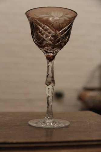 Copa de cristal con sobrecapa humo