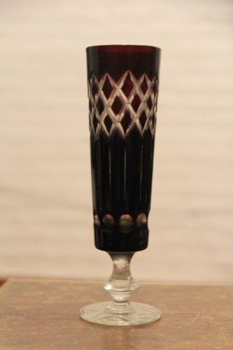 Copa flauta con sobrecapa rubí